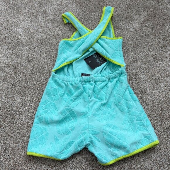 Cynthia Rowley Girl's Size S (5/6) Blue Romper One piece Pineapples Coverup NWT - Picture 8 of 11